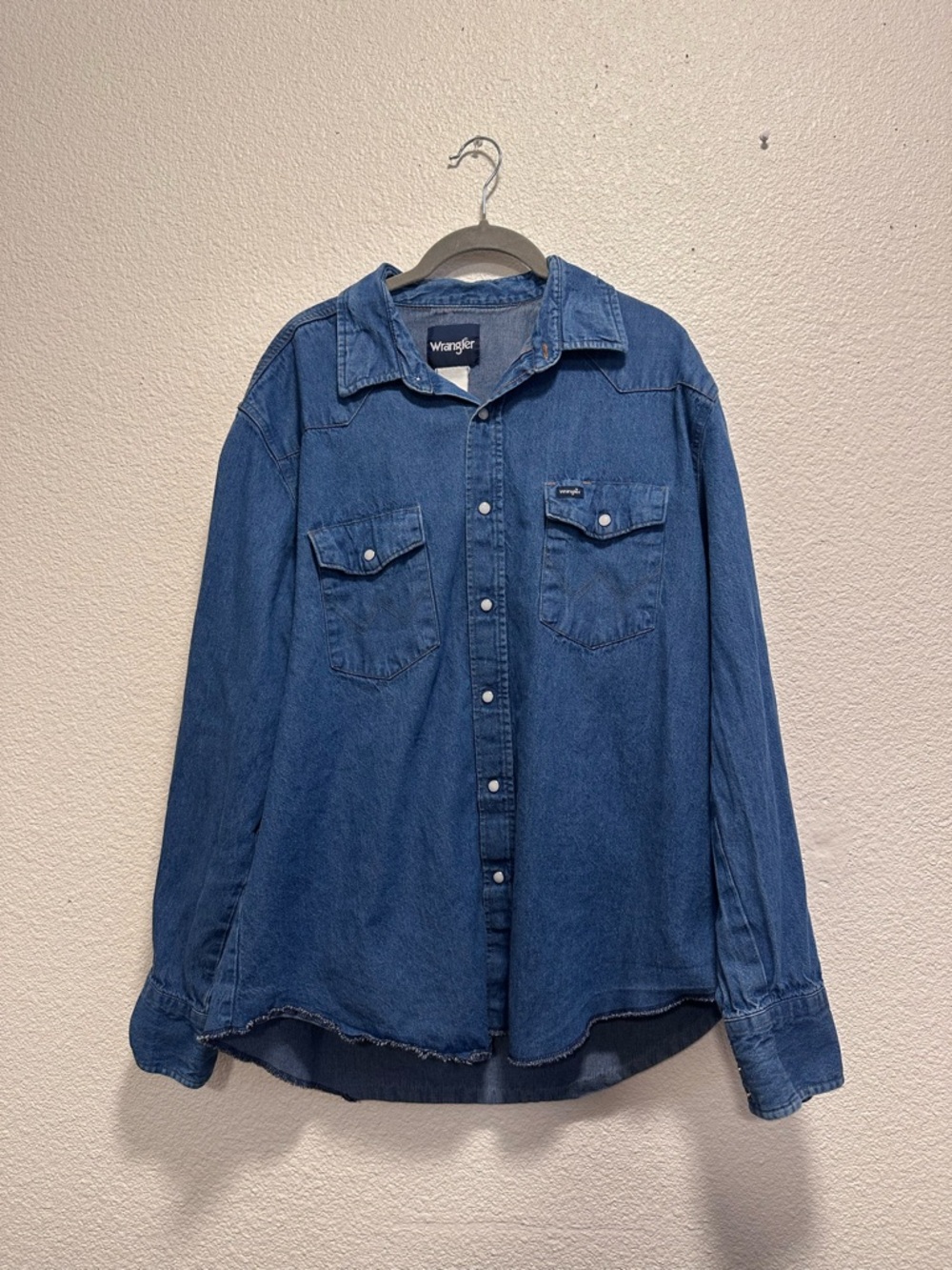 Wrangler Medium Blue Denim Shirt with Navy Label